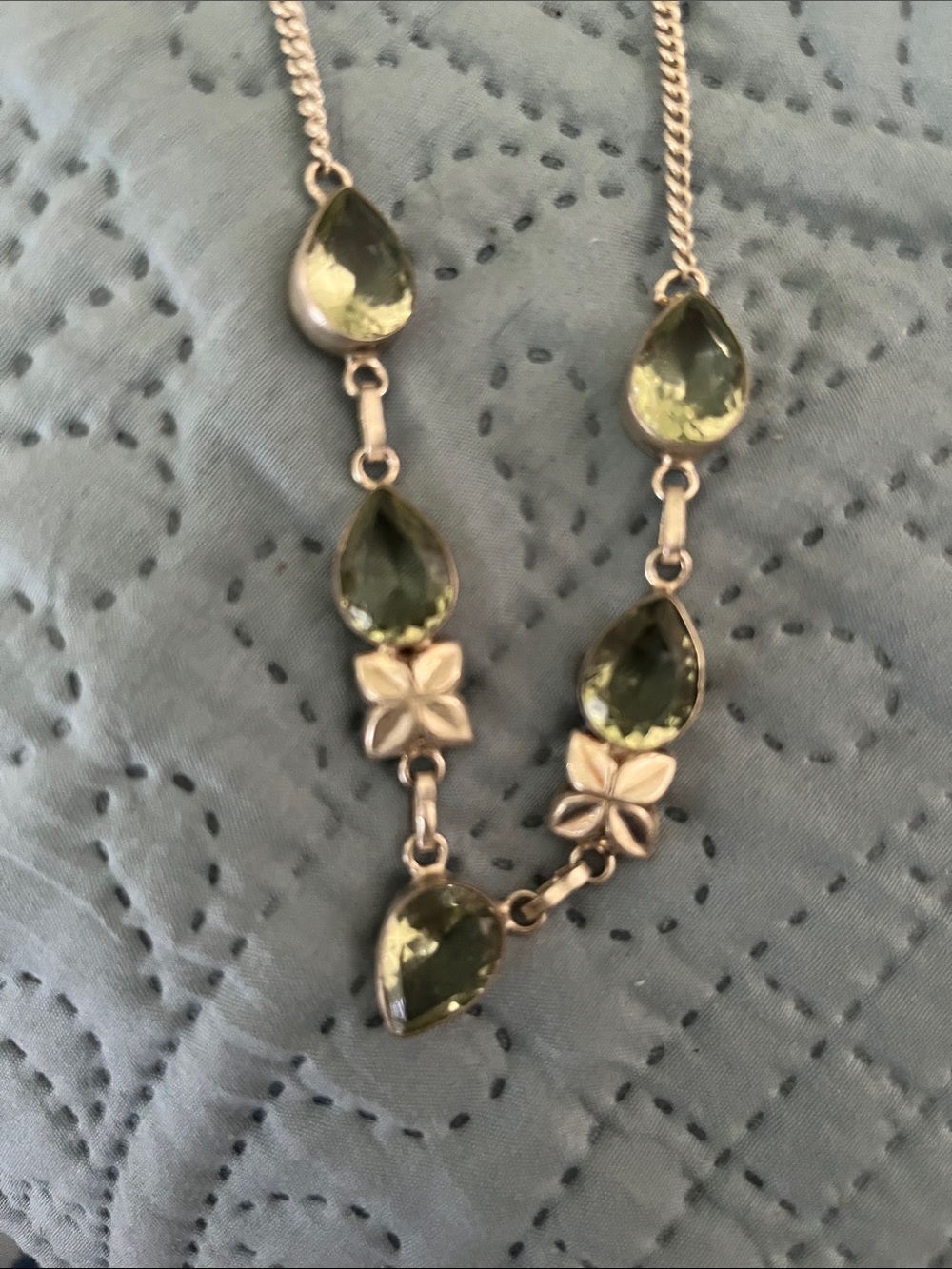 Vintage Green Amethyst Necklace - Picture 2 of 2